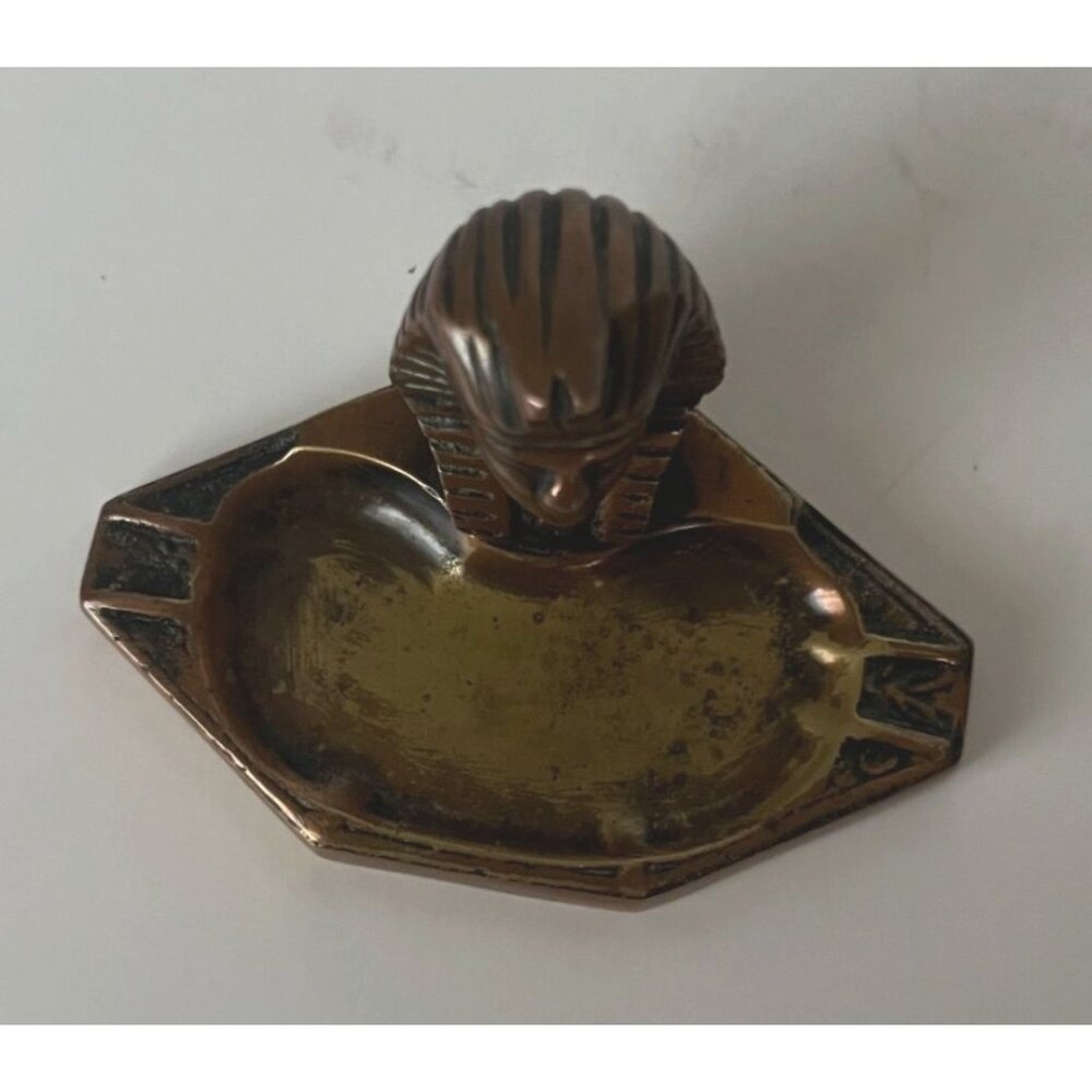 Vintage Egyptian Pharaoh & Queen Brass Figurines Miniature Collectibles - Picture 7 of 15